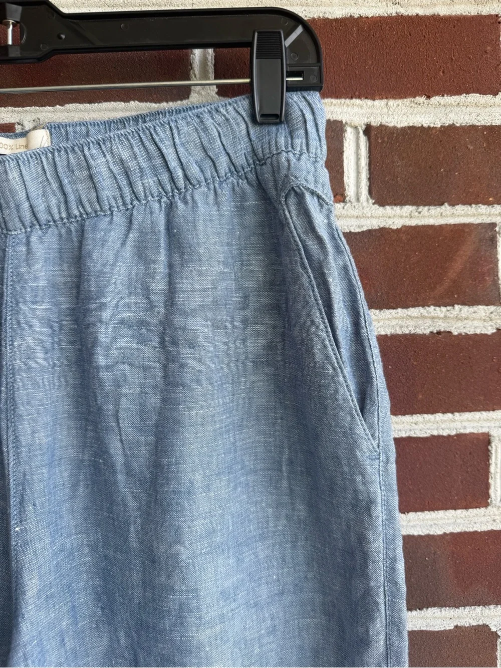 Cynthia Rowley Light Blue 100% Linen Blend Wide-Leg Pants